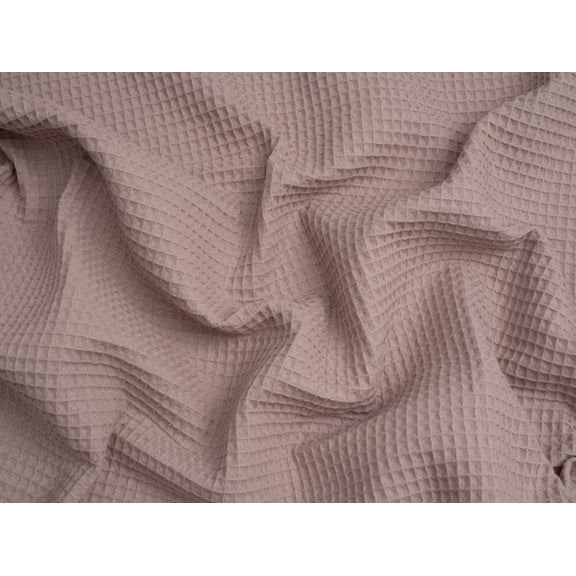 Minerva Core Range Medium Cotton Waffle Fabric Blush - per yard