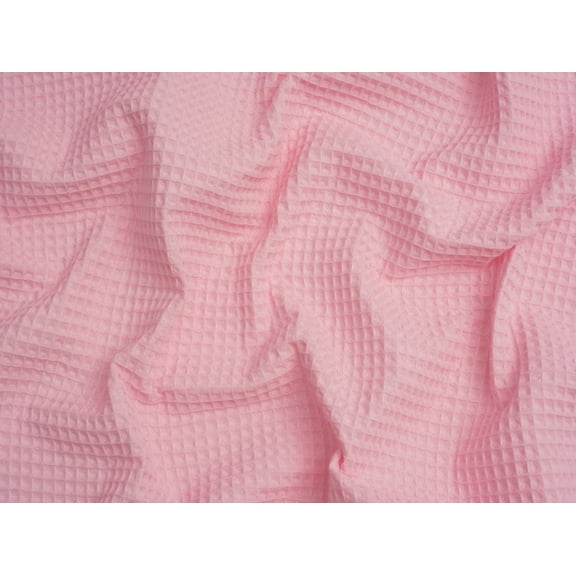 Minerva Core Range Medium Cotton Waffle Fabric Pink - per yard