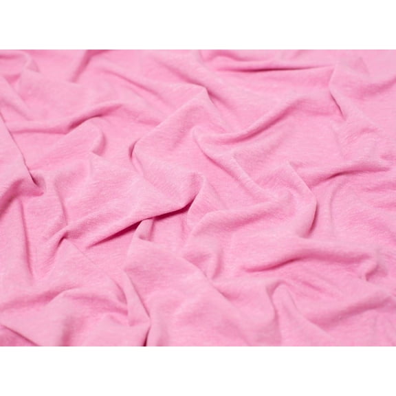 Minerva Core Range Melange Cotton Jersey Stretch Knit Fabric Raspberry - per yard