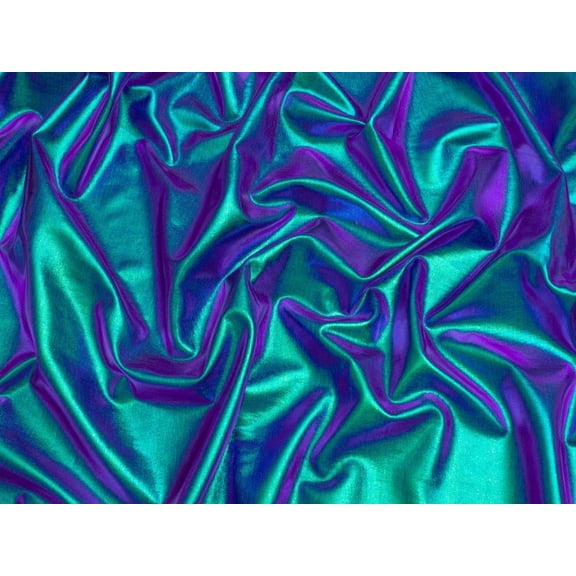 Minerva Core Range Mermaid Metallic Activewear Lycra Four Way Stretch Knit Fabric Multi Turquoise - per yard