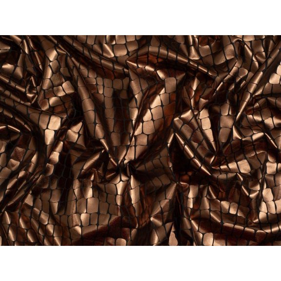 Minerva Core Range Metallic Activewear Lycra Four Way Stretch Knit Fabric Bronze - per yard