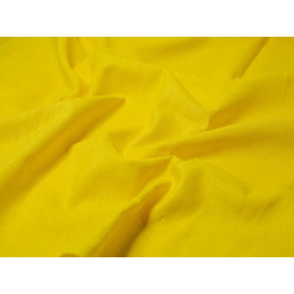 Minerva Core Range Mill Washed 100% Linen Fabric Yellow - per yard
