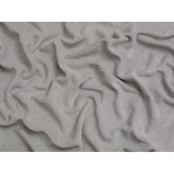 Minerva Core Range One Sided Cotton Towelling Fabric Silver - per yard