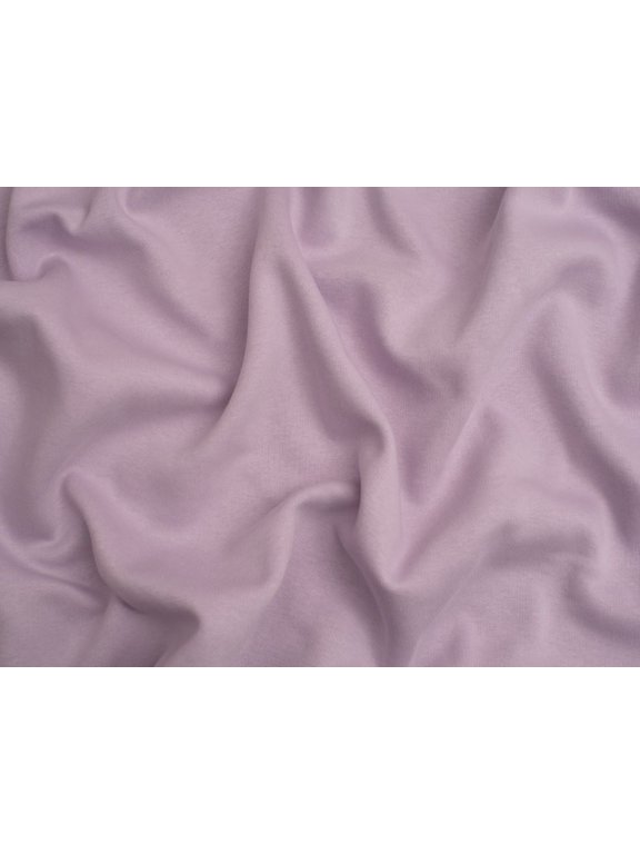 Polycotton Fleece Back Sweatshirt Stretch Knit Fabric Light Purple - per yard