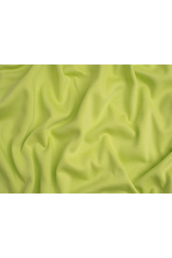Polycotton Fleece Back Sweatshirt Stretch Knit Fabric Lime Green - per yard