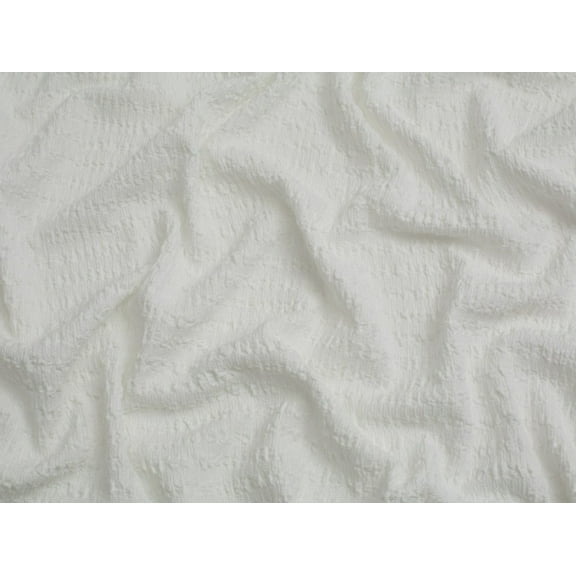 Minerva Core Range Popcorn Textured Stretch Knit Fabric White - per yard