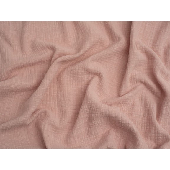 Minerva Core Range Slub Cotton Double Gauze Fabric Blush - per yard
