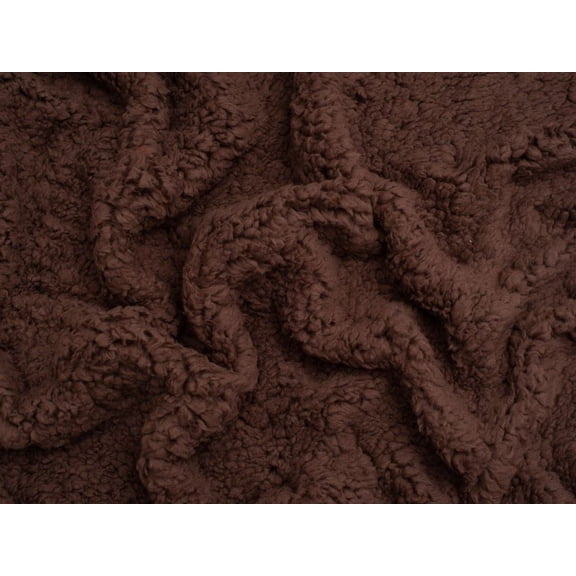 Minerva Core Range Super Soft Shearling Fleece Fur Fabric Brown - per yard