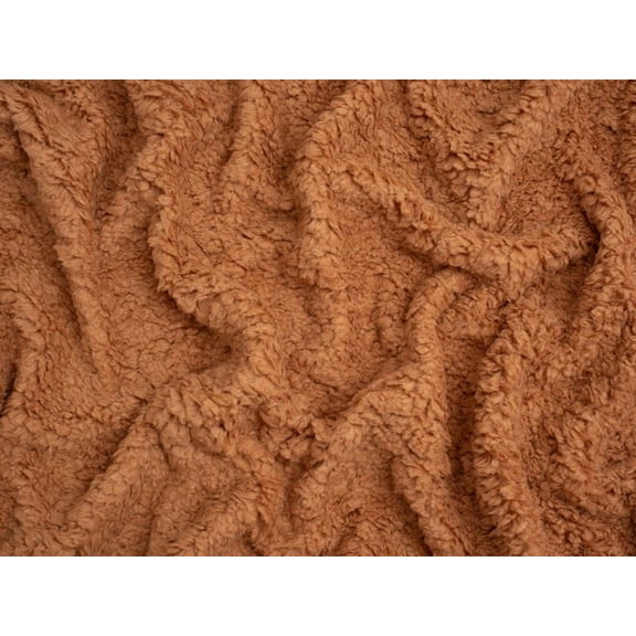 Minerva Core Range Super Soft Shearling Fleece Fur Fabric, Ginger Solid for Dressmaking & Toy Making, 59" Wide, By the Yard