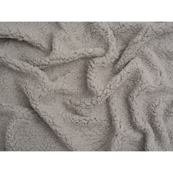 Minerva Core Range Super Soft Shearling Fleece Fur Fabric, Light Gray Solid for Dressmaking & Toy Making, 59" Wide, By the Yard