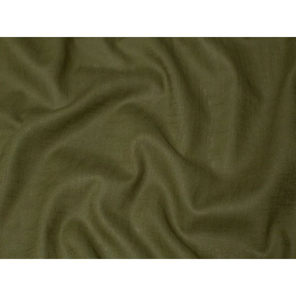 Minerva Core Range Textured 100% Ramie Linen Weave Fabric Earth Green - per yard