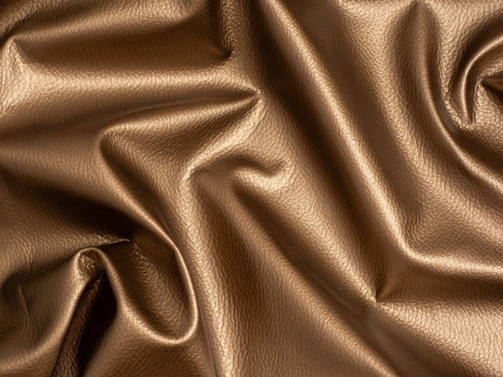 Minerva Core Range Textured Faux Leather Fabric Bronze - per yard