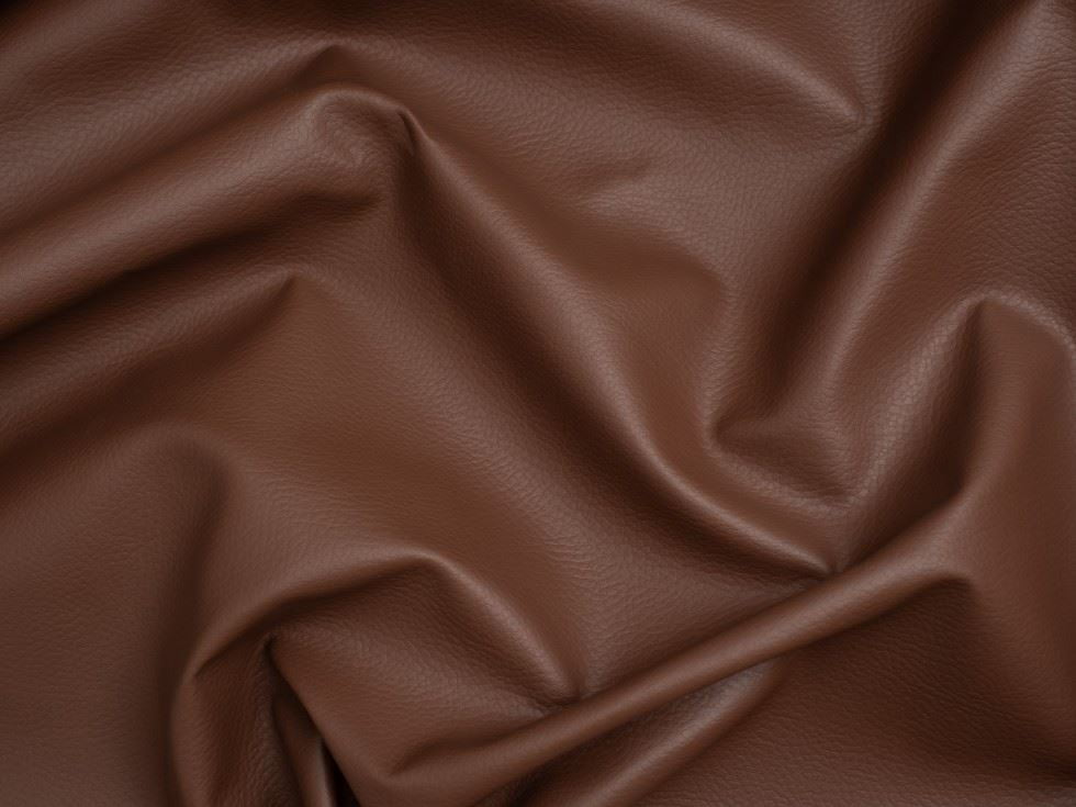 Minerva Core Range Textured Faux Leather Fabric Brown - per yard
