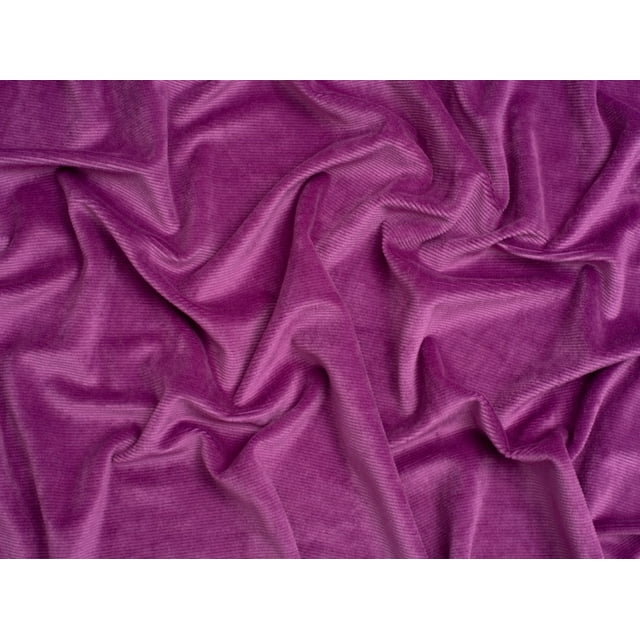 Minerva Core Range Velour Rib Stretch Knit Cord Fabric Magenta - per yard