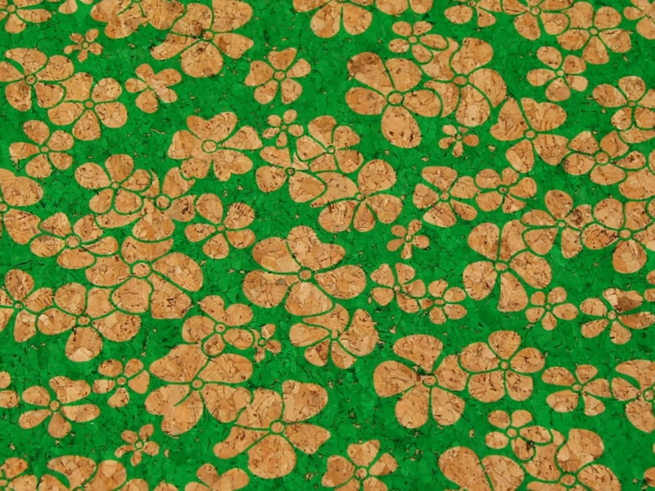 Minerva Cork Leather Fabric Emerald - per yard