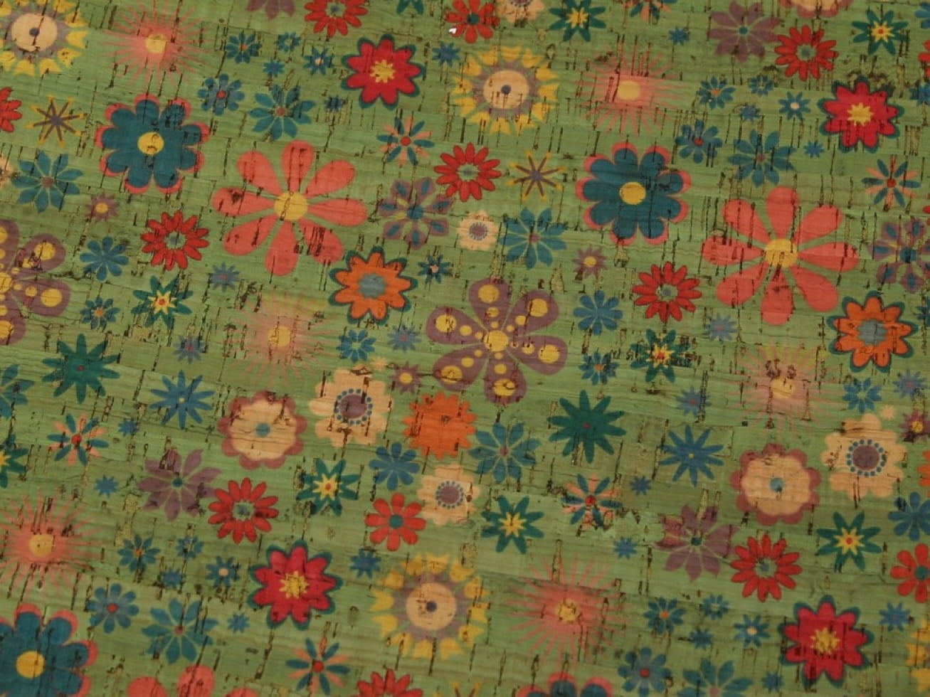 Minerva Cork Leather Fabric Green - per yard