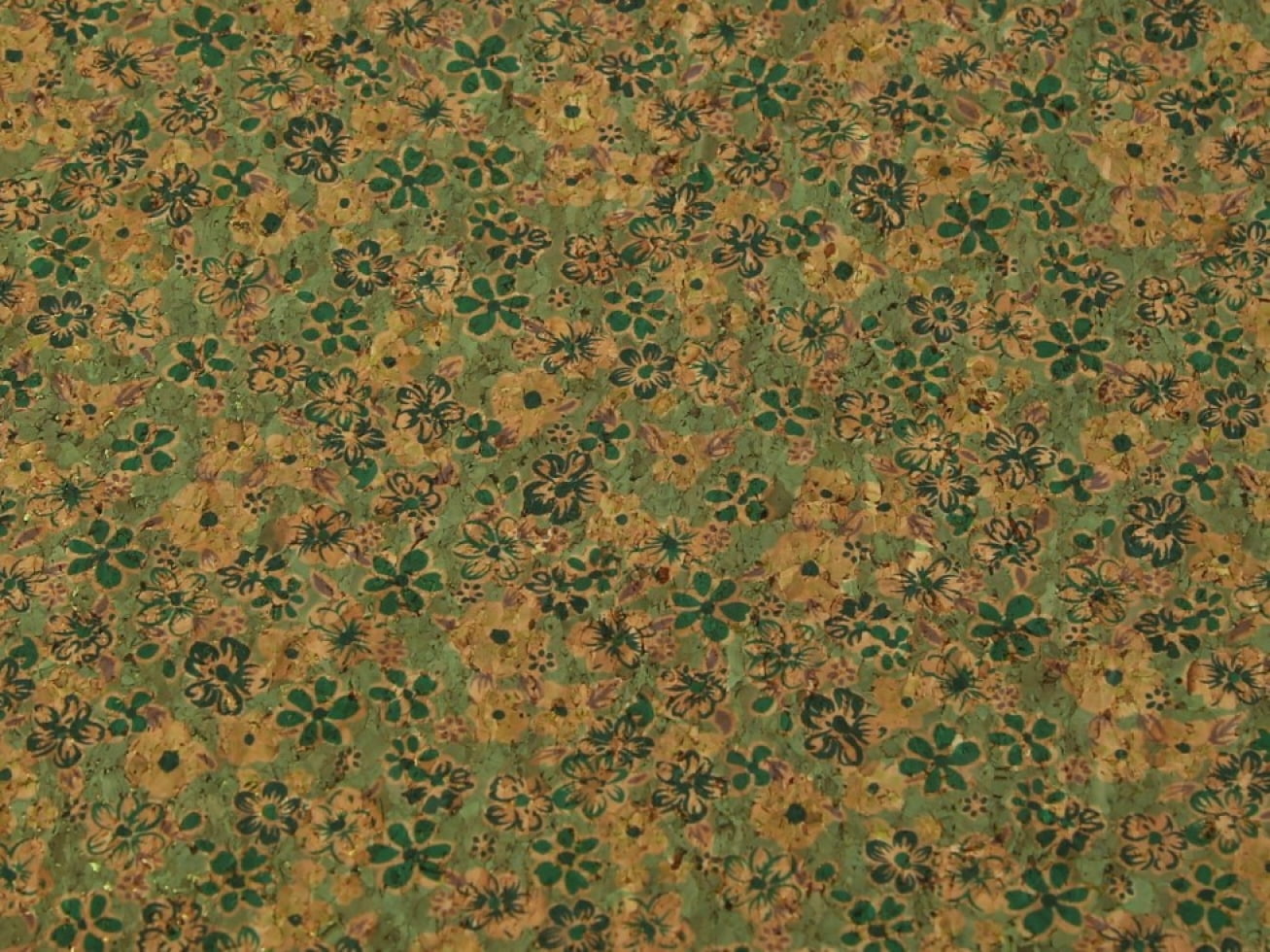 Minerva Cork Leather Fabric Green - per yard