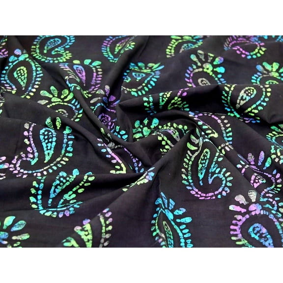 Minerva Cotton Batik Fabric Midnight - per yard