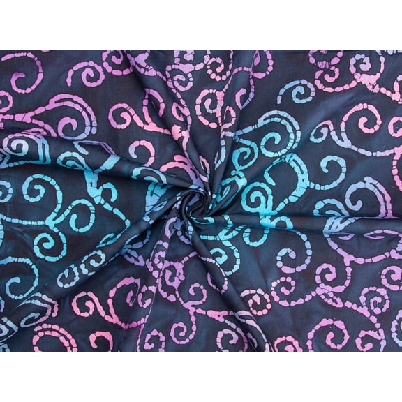 Minerva Cotton Batik Fabric Midnight - per yard