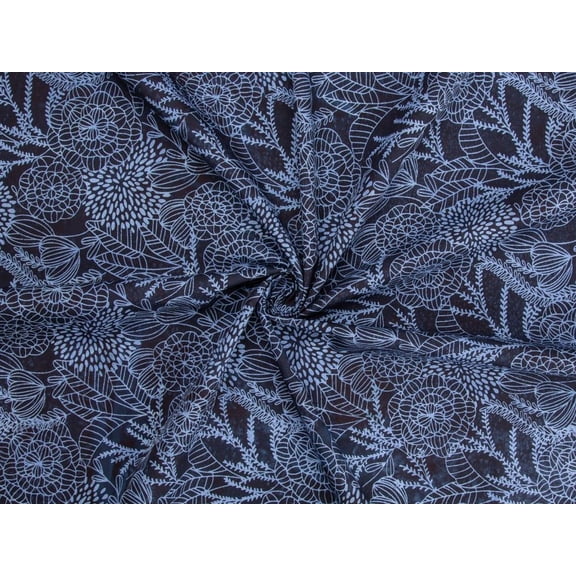Minerva Cotton Batik Fabric Navy - per yard