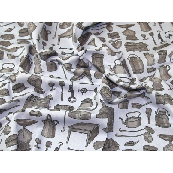 Minerva Cotton Canvas Fabric Blue Grey - per yard