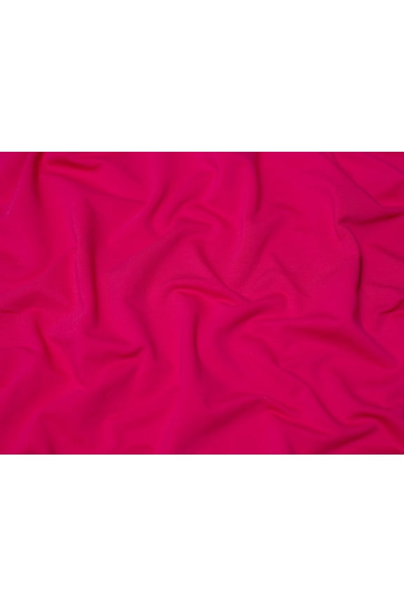 Cotton Fleece Back Sweatshirt Stretch Knit Fabric Hot Pink - per yard