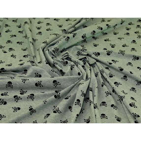 Minerva Cotton Jersey Stretch Knit Fabric Sage Marl - per yard