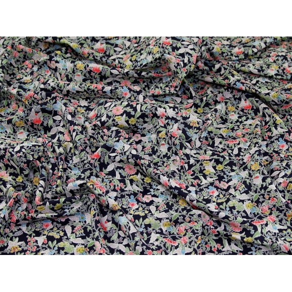 Minerva Cotton Lawn Fabric Navy - per yard