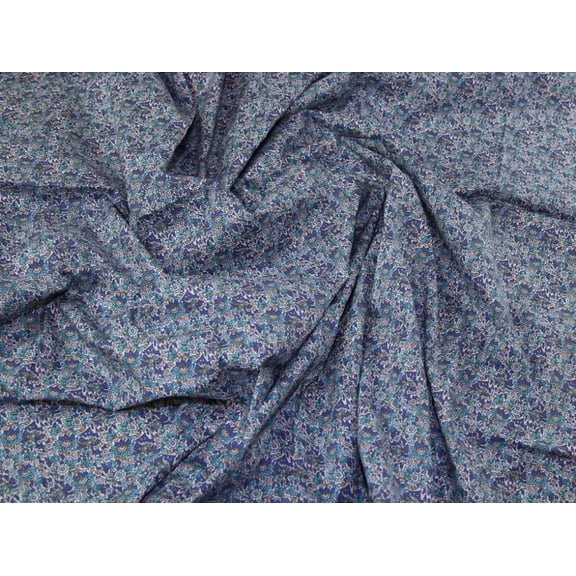 Minerva Cotton Linen Poplin Fabric Blue - per yard