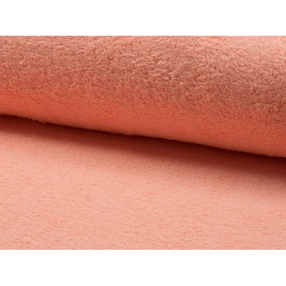 Minerva Cotton Terry Towelling Fabric Salmon - per yard