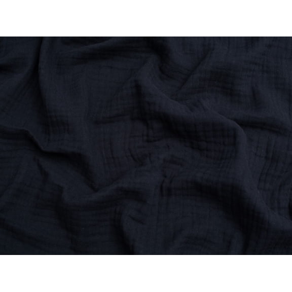 Minerva Cotton Triple Gauze Fabric Navy Blue - per yard