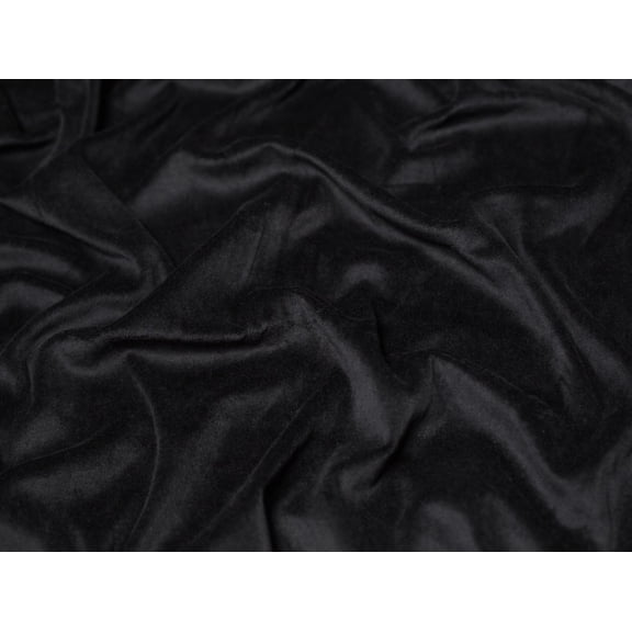 Minerva Cotton Velour Stretch Knit Fabric Black - per yard