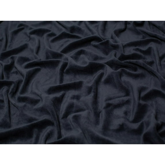 Minerva Cotton Velour Stretch Knit Fabric Navy Blue - per yard