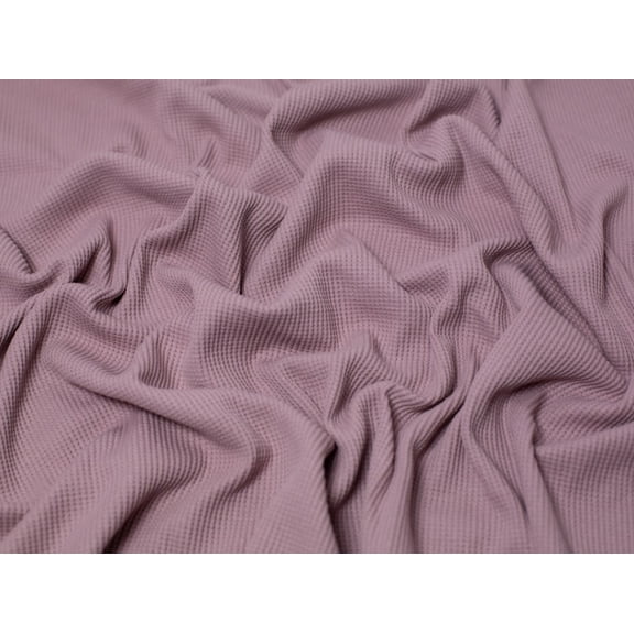 Minerva Cotton Waffle Textured Stretch Knit Fabric Dusky Pink - per yard