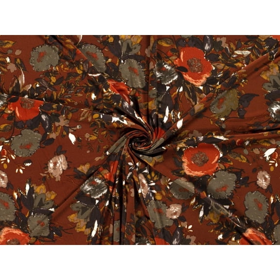 Minerva Crepe Textured Stretch Knit Fabric Rust - per yard