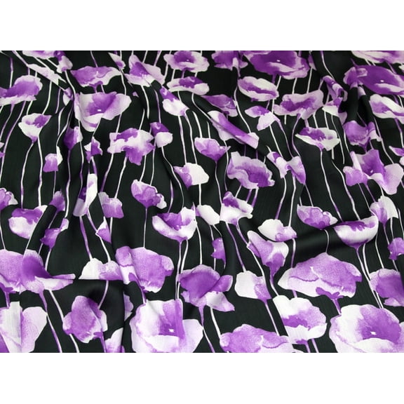 Minerva Crinkle Satin Fabric Purple - per yard
