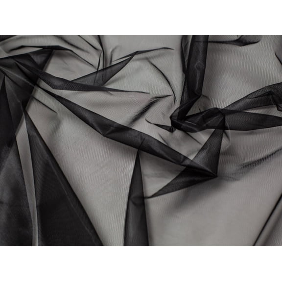 Minerva Crinolene Structured Net Fabric Black - per yard