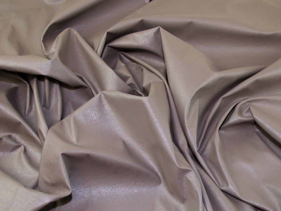 Minerva Deadstock Faux Leather Fabric Taupe - per yard