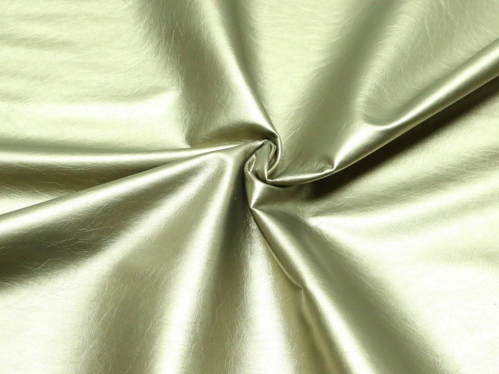Minerva Deadstock Metallic Faux Leather Fabric Gold - per yard