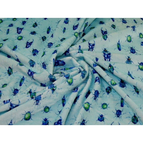 Minerva Deadstock Plush Cuddle Fleece Fabric Aqua Blue - per yard