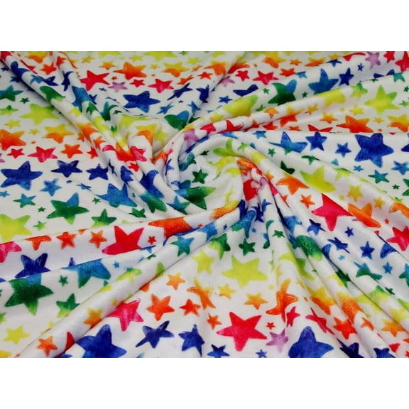 Minerva Deadstock Plush Cuddle Fleece Fabric Multicoloured - per yard