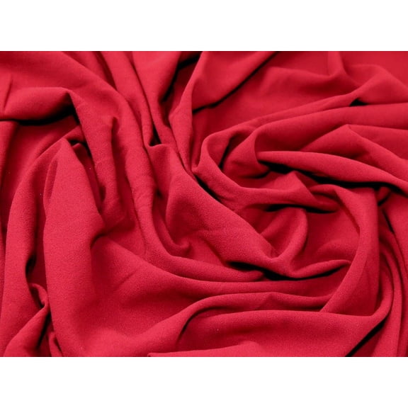 Minerva Deadstock Rio Stretch Woven Crepe Fabric Cherry Red - per yard