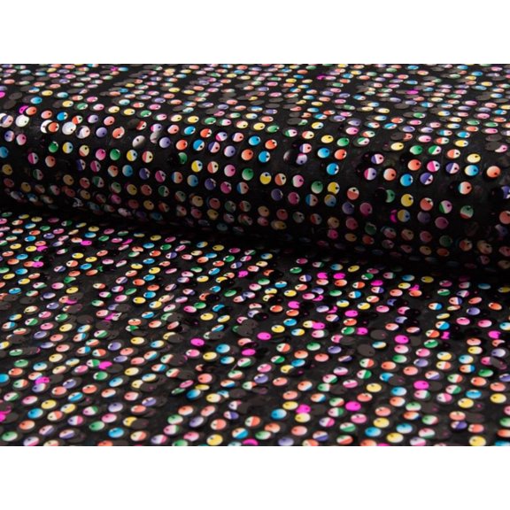 Minerva Deadstock Sequin Mesh Fabric Multicoloured - per yard
