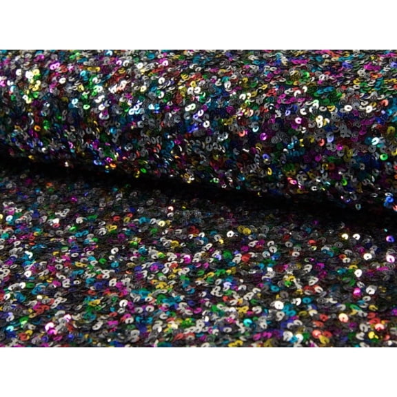 Minerva Deadstock Sequin Mesh Fabric Multicoloured - per yard
