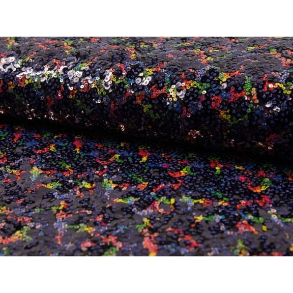 Minerva Deadstock Sequin Mesh Fabric Multicoloured - per yard