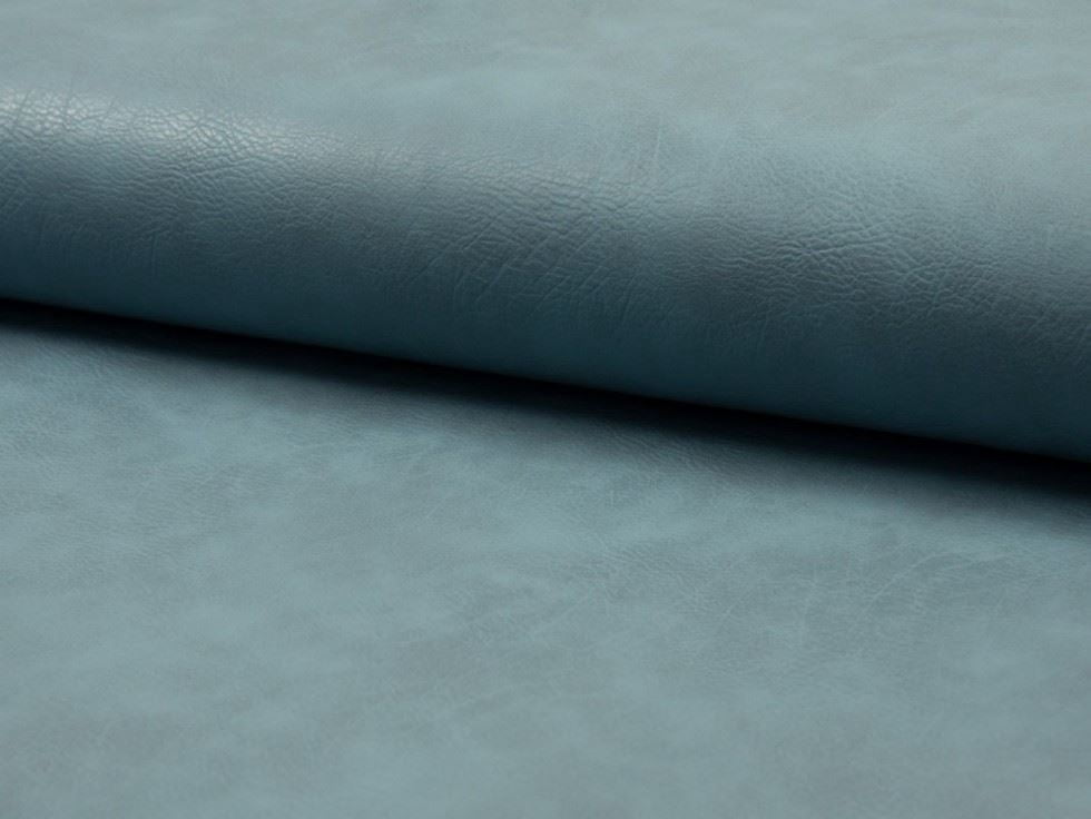 Minerva Deadstock Textured Faux Leather Fabric Dusty Aqua - per yard