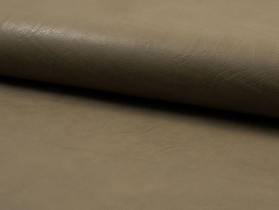 Minerva Deadstock Textured Faux Leather Fabric Khaki - per yard