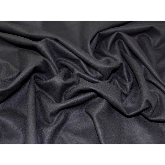 Minerva Deadstock Wool Blend Coating Fabric, Black Solid for Dressmaking, 59" Wide, By the Yard