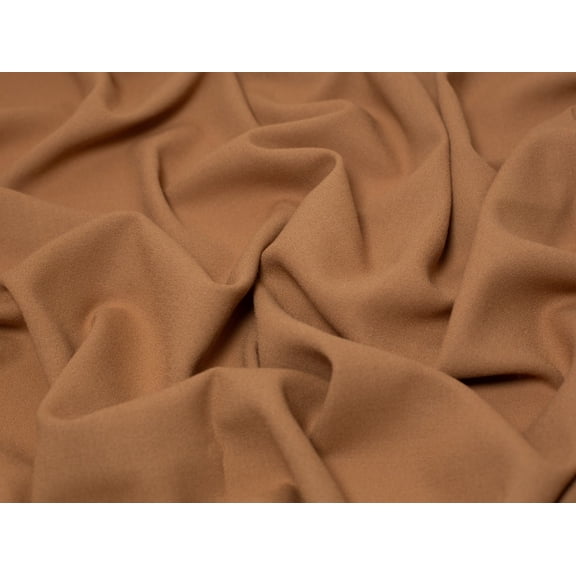 Minerva Deluxe 100% Wool Crepe Fabric Camel Brown - per yard