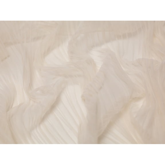 Minerva Dolce Vita Pleated Tulle Net Fabric Ivory - per yard
